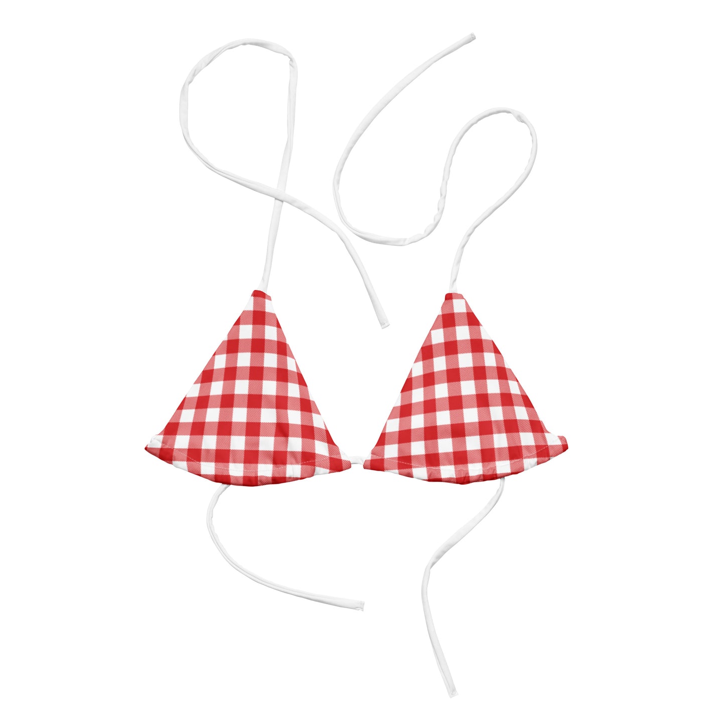 Southern Girl Gingham / Áine Triangle String Bikini Top