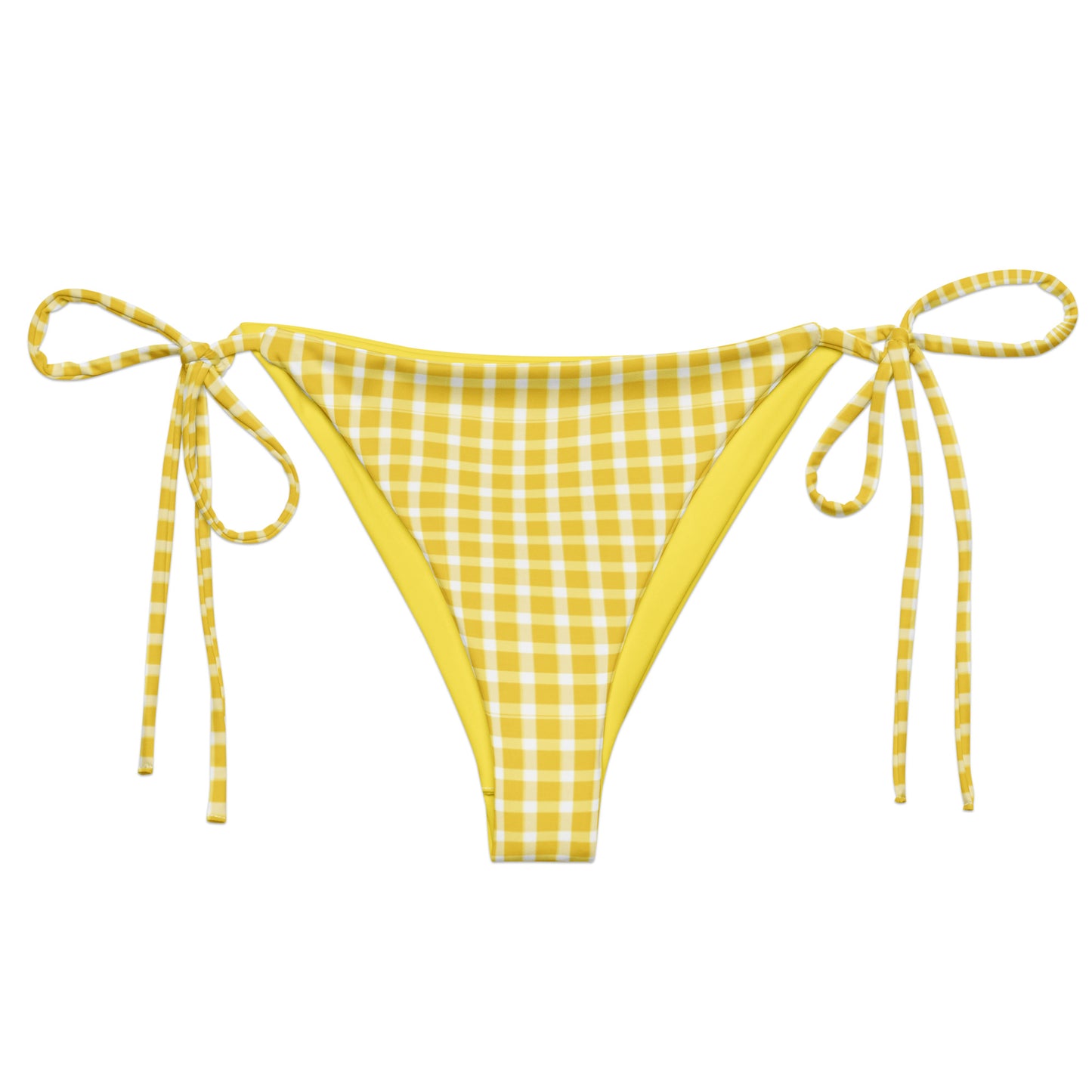 Limone Gingham / Áine Triangle String Bikini Bottom