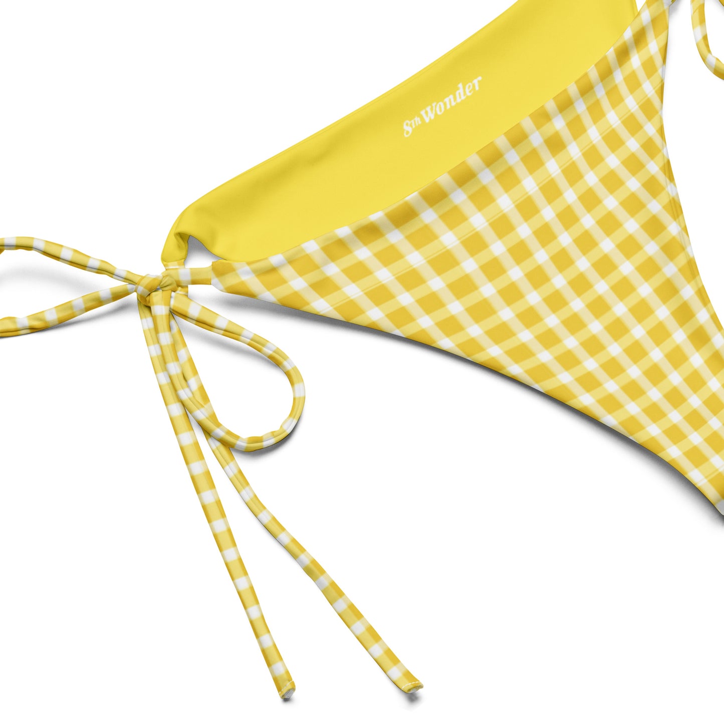 Limone Gingham / Áine Triangle String Bikini Bottom